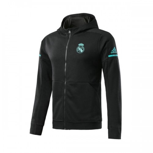 Real Madrid Casaco Capuz Treino 2017-18 Preto Real Madrid Casaco Capuz Treino 2017-18 Preto